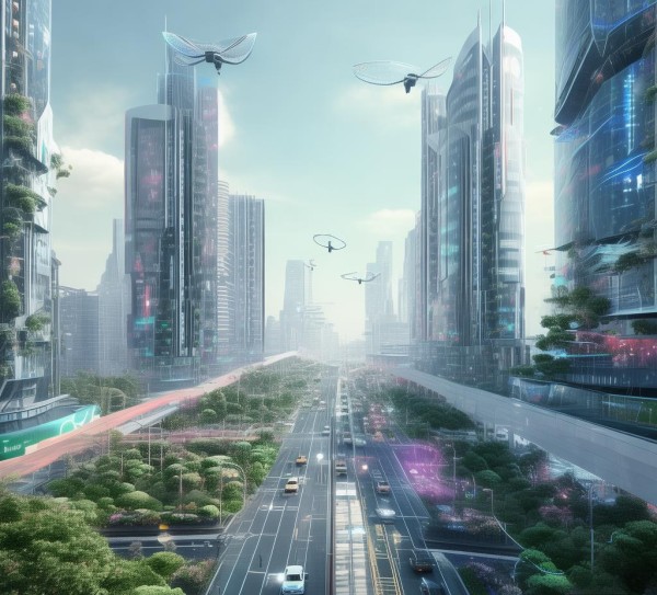 科技与未来，白色背景下的未来愿景