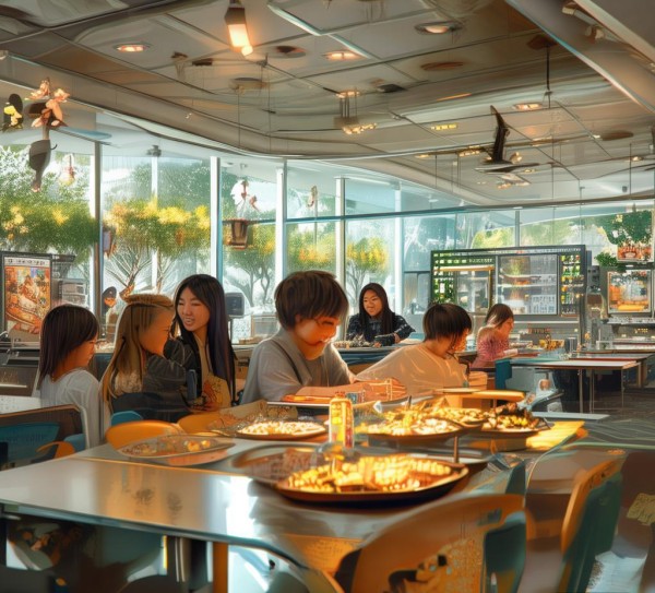 内江市科技开发学校食堂，温暖的食堂，创新的未来