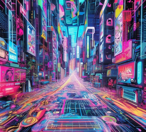 漫画科技动态背景，科技与漫画完美融合的模板