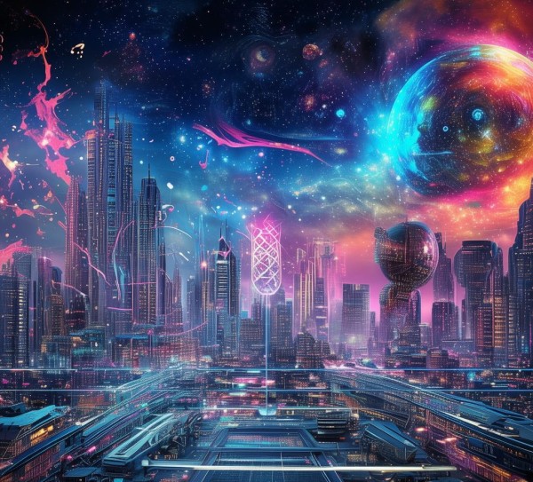 视觉盛宴,科技与科幻的未来之城