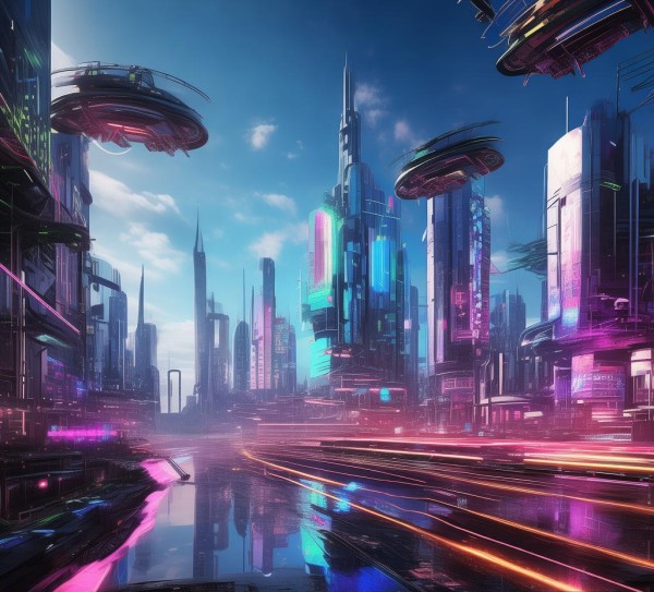 科技美学，未来风景的炫酷画布