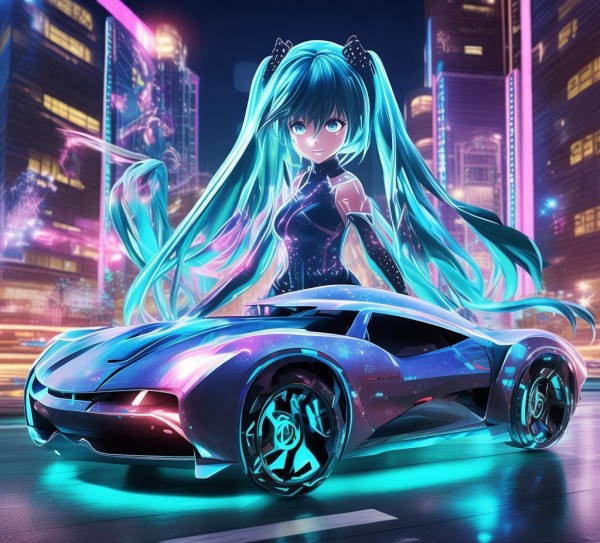 初音未来科技动态卡,游戏与汽车的双重身份
