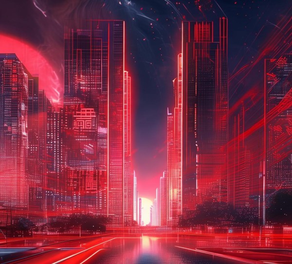 红色未来科技动态壁纸，创新与传承