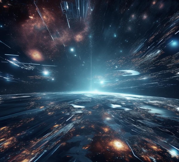 星空高科技动态视频素材，光与暗，虚拟与现实的完美交汇
