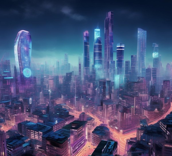 科技动态壁纸，未来之城的艺术之光
