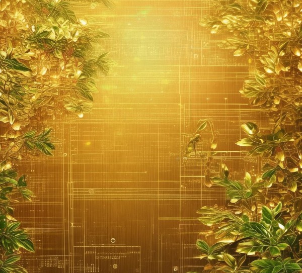 科技与自然的完美融合，金色壁纸的自然之美