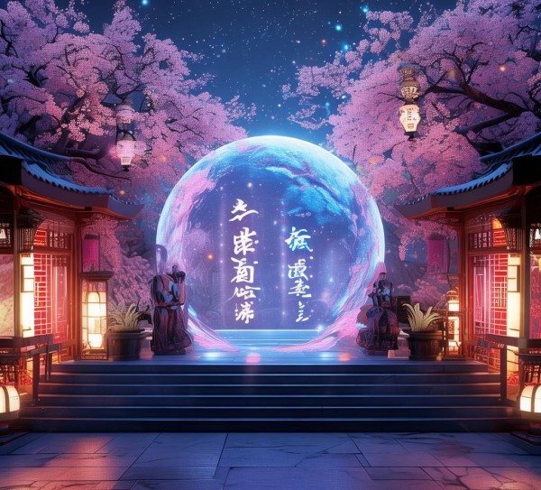 历史与科技,古风艺术背景的艺术碰撞