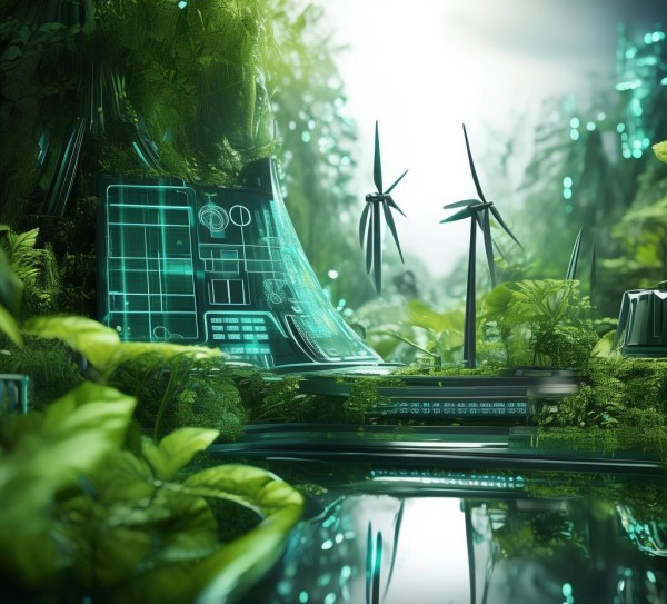 科技与环保，seamlessly integrating sustainable technology into壁纸 design