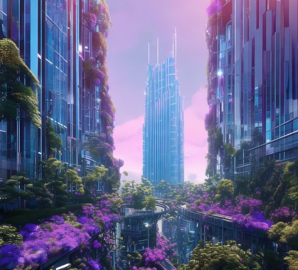 蓝色与紫色——科技与自然的完美融合