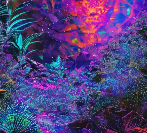 迷幻科技动态壁纸,未来科技与自然的视觉盛宴