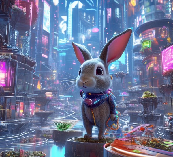 科技动态壁纸，科技小兔子