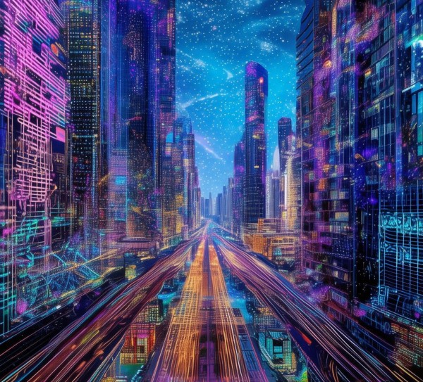 壁纸中的艺术与科技的互动艺术，艺术科技动态的感人场景